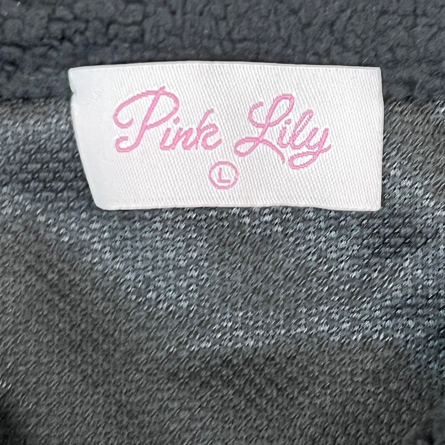 ZA@ PINK LILY Fleece Button-up Jacket Women's Sz L Black PL177 (New)