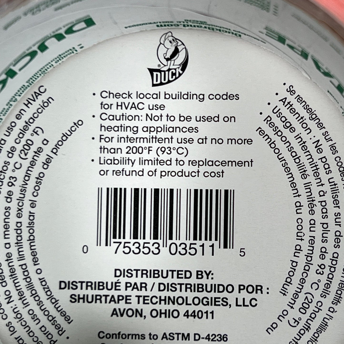 2-PK SHURTAPE DUCK TAPE Neon Orange 1.88 in x 15 yd 332481 (New)