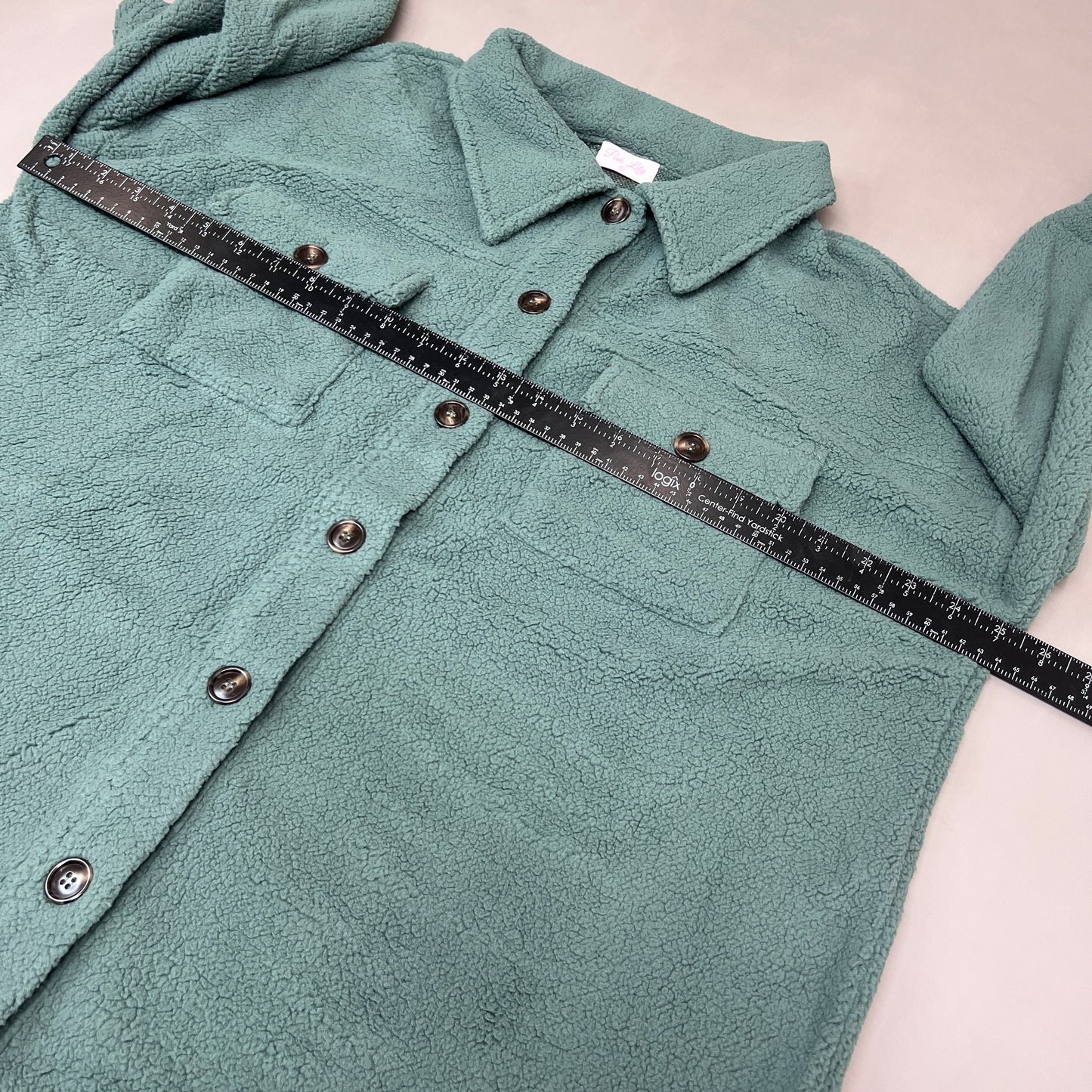 ZA@ PINK LILY Fleece Button-up Jacket Women's Sz L Olive Green PL177 (New)