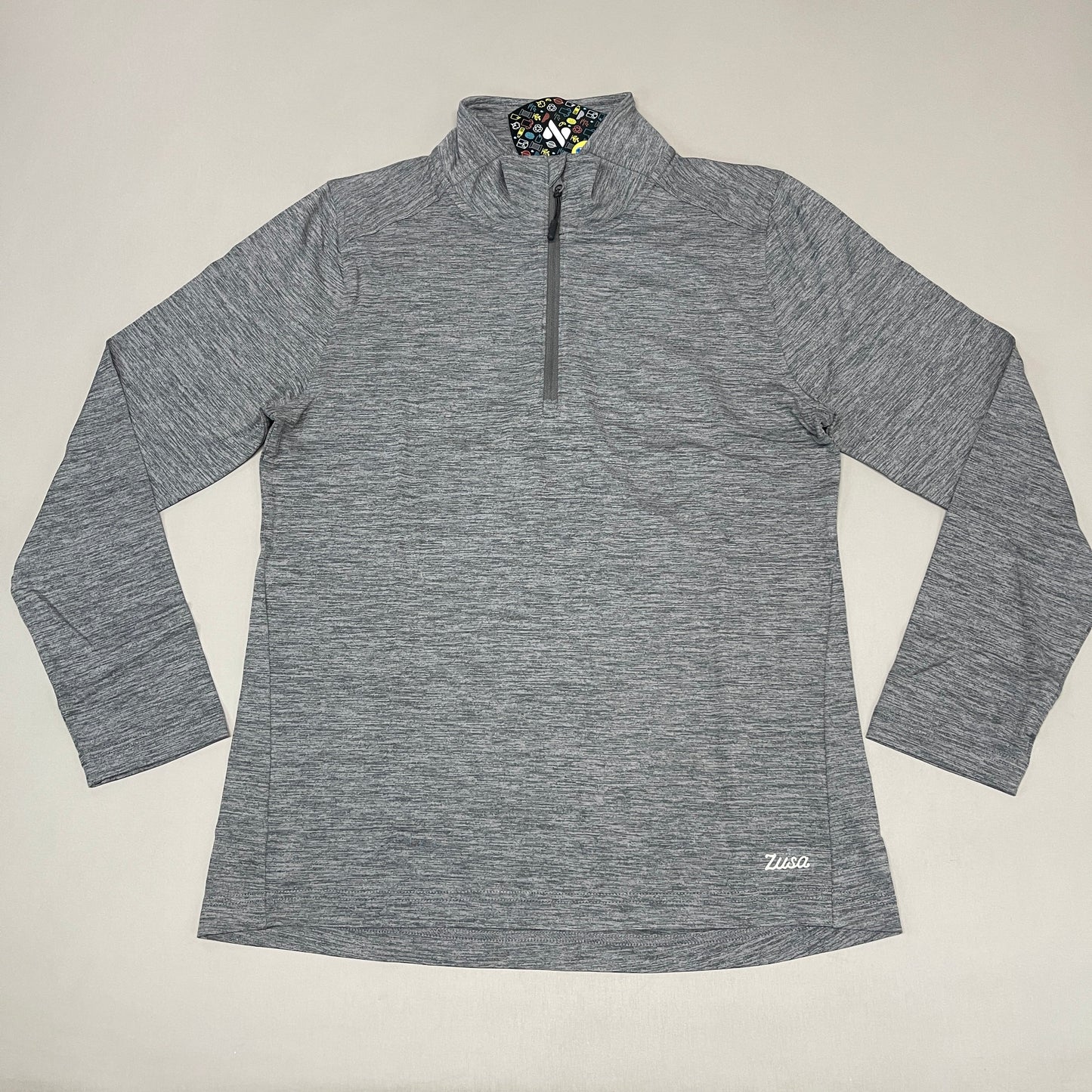 ZUSA Pull Over Shirt Long Sleeve Brisk Quarter Zip Women's Sz M Charcoal Heather (New)
