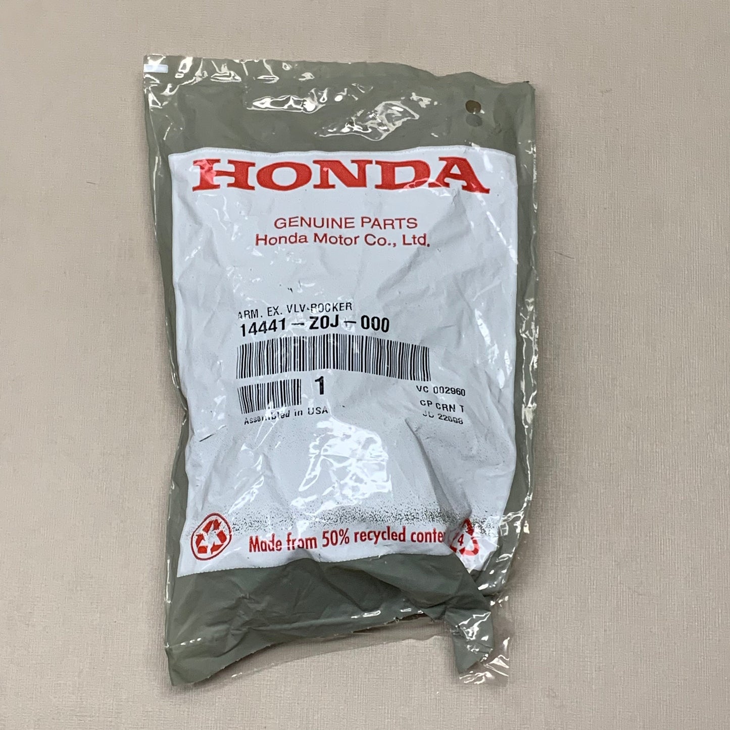 HONDA Exhaust Valve Rocker Arm 14441-Z0J-000 OEM (New)