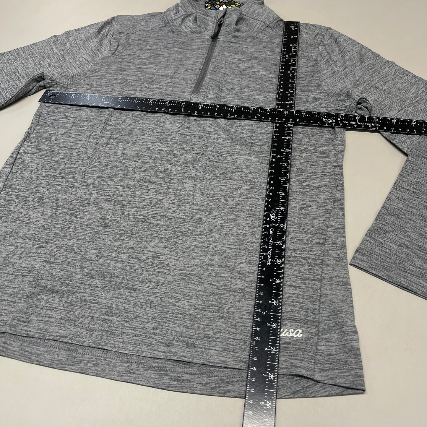 ZUSA Pull Over Shirt Long Sleeve Brisk Quarter Zip Women's Sz M Charcoal Heather (New)