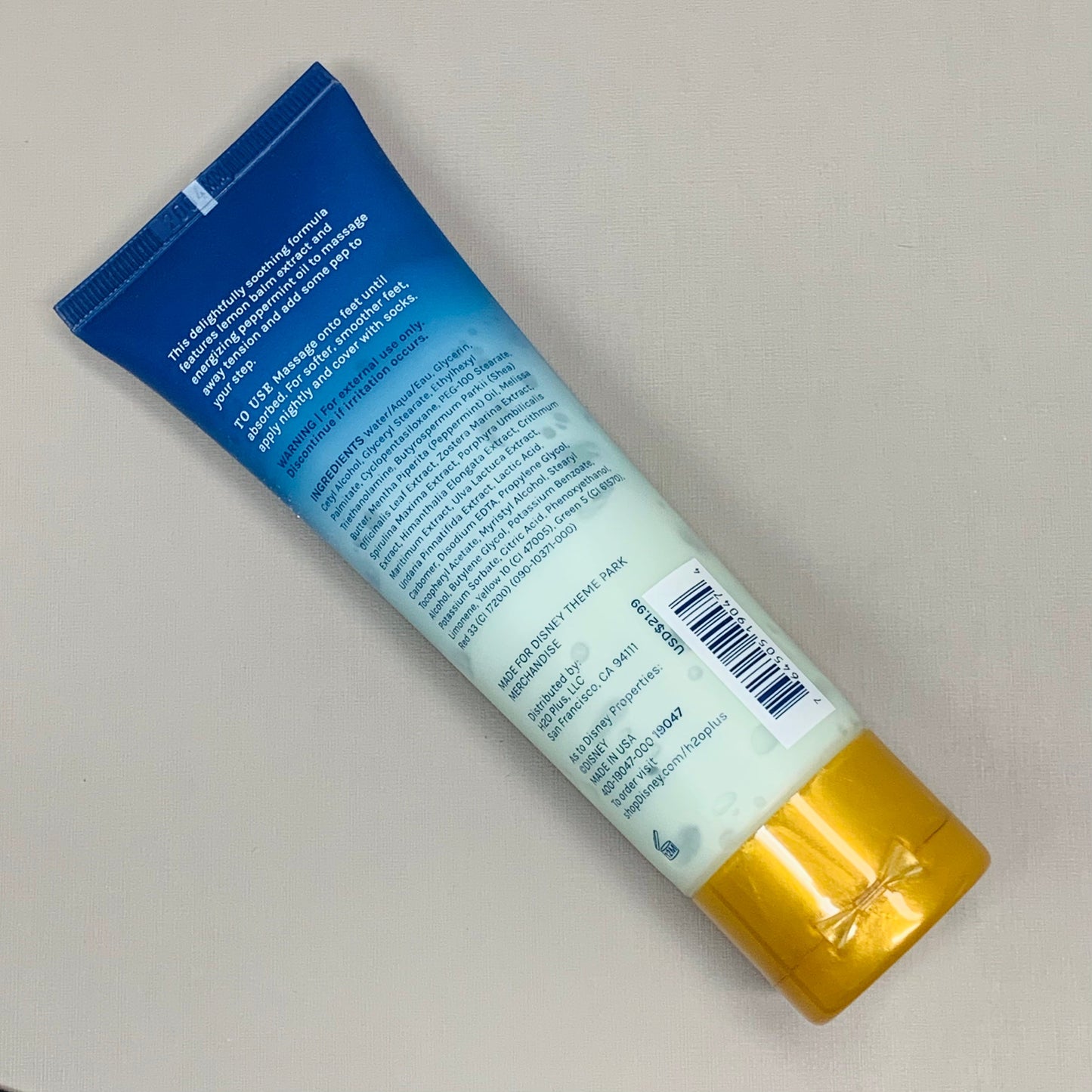 DISNEY Resorts H2O+ Mint Foot Rub 3 oz Tube DISCONTINUED 19048 (New)