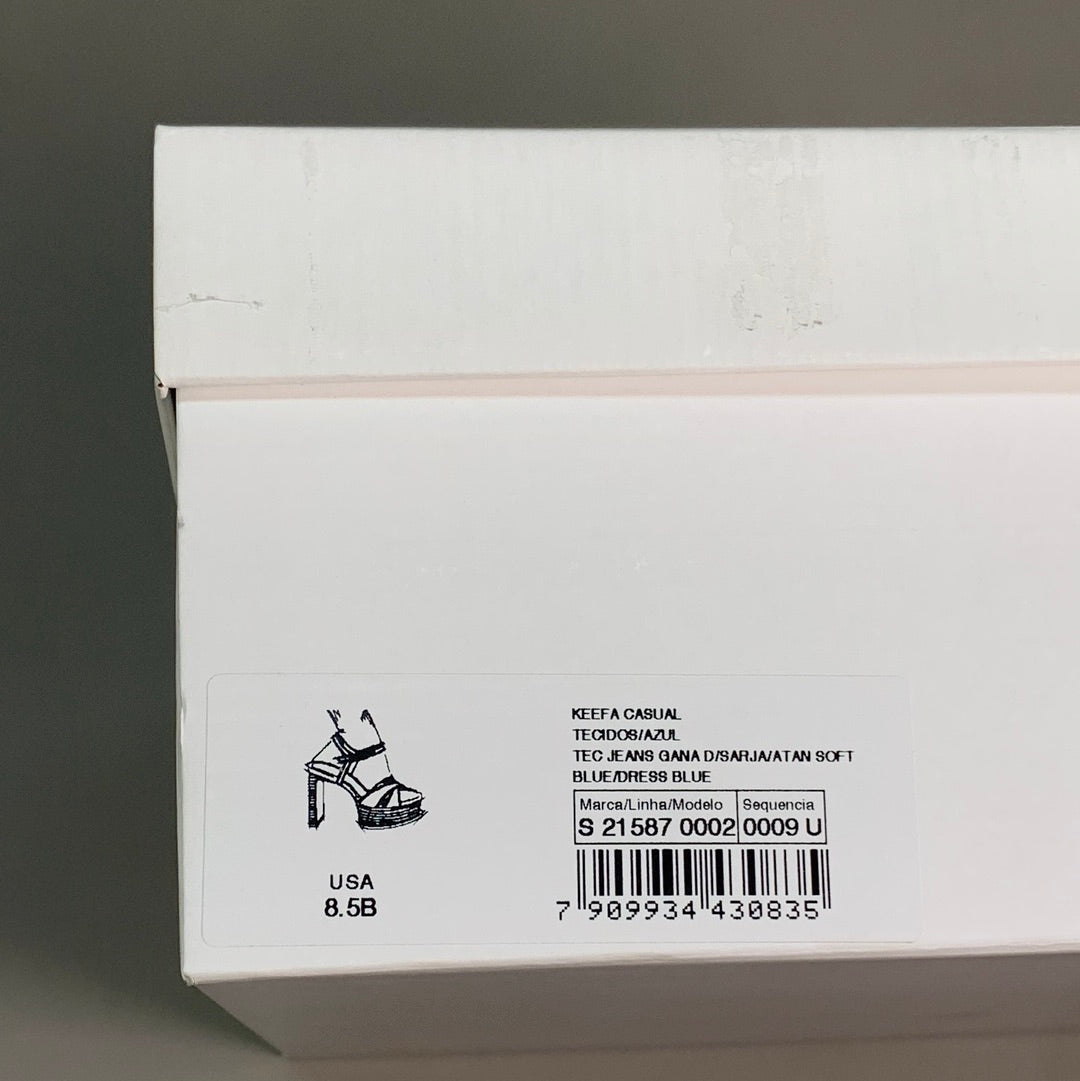 SCHUTZ Keefa Casual Denim Women's 4" Heeled Sandal Platform Blue Sz 8.5B (New)