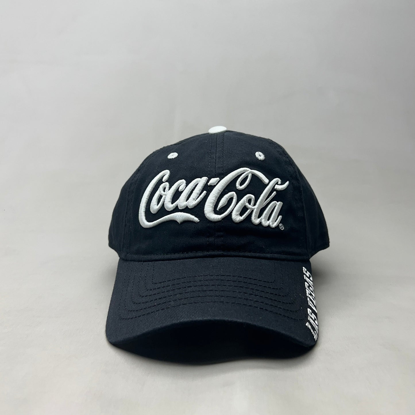 COCA-COLA Las Vegas 1886 Black Script Baseball Cap Fit Sz One Size Black 23633 (New)