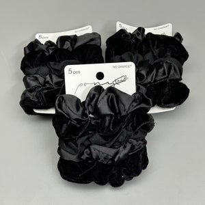 SCUNCI 3-PACK! The Original Scrunchie Black 5-Pieces (New)