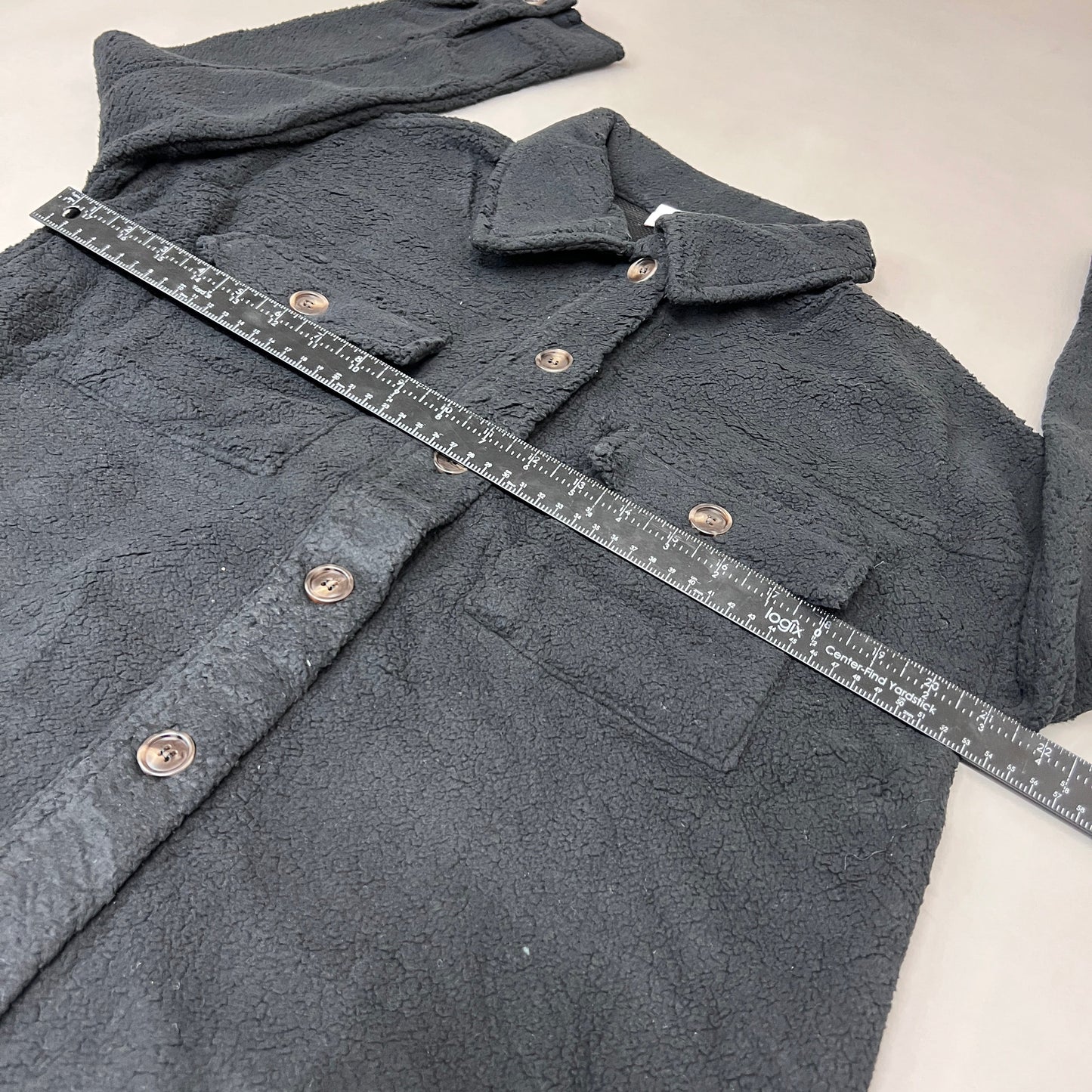 ZA@ PINK LILY Fleece Button-up Jacket Women's Sz XS Black PL177 (New)