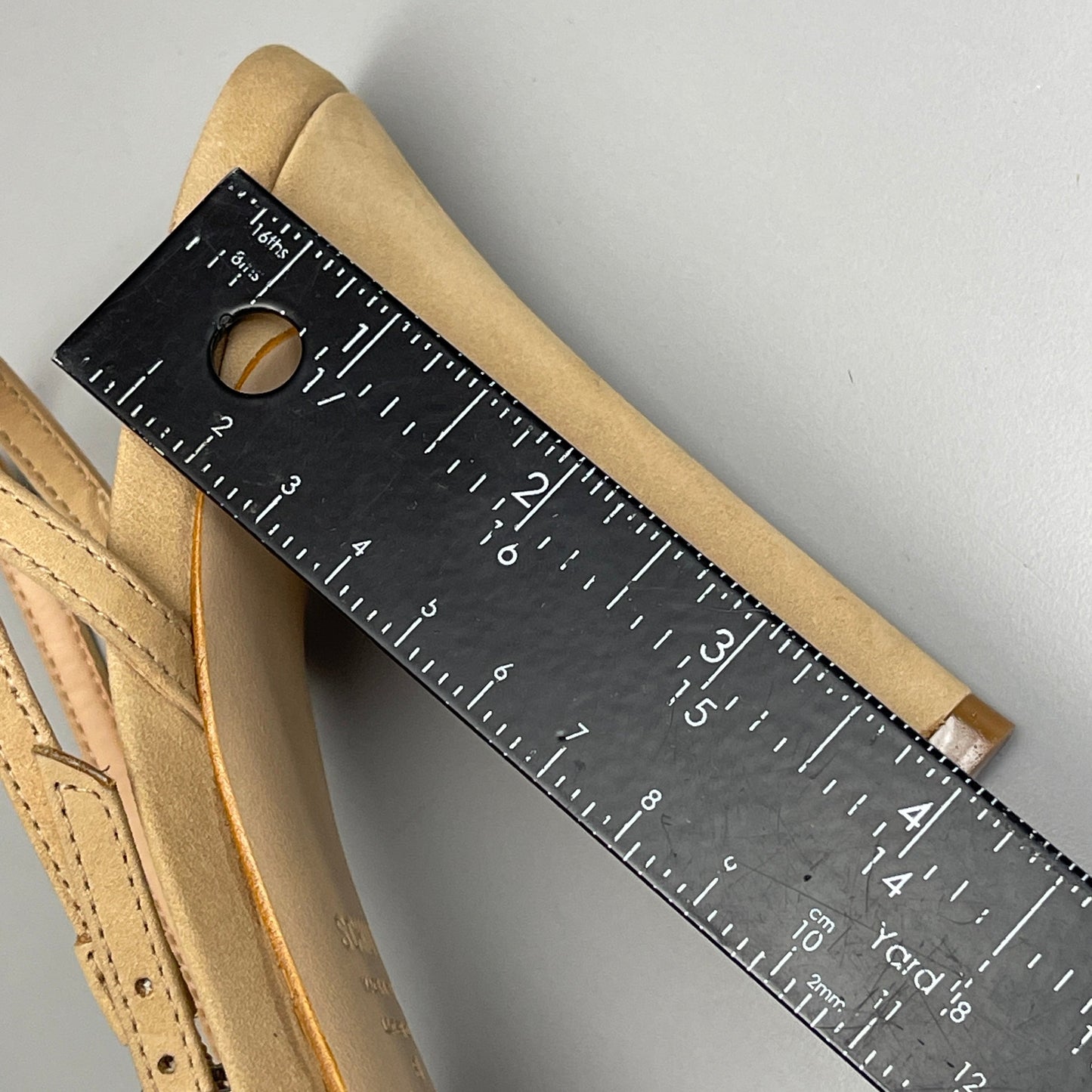 SCHUTZ Peaky Nubuck & Vinyl Multimaterial Women's Sandal Heel Light Nude Sz 7.5B (New)