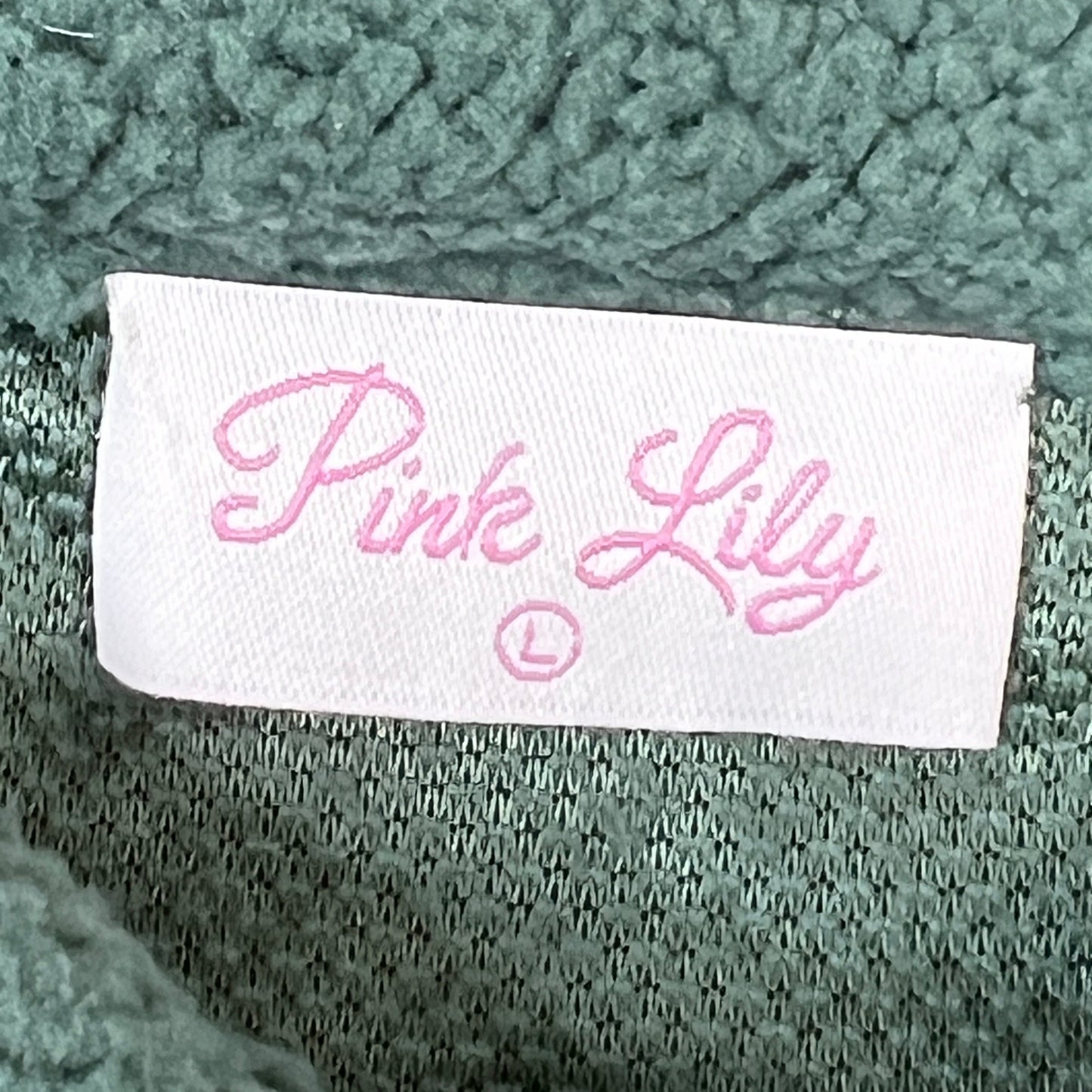 ZA@ PINK LILY Fleece Button-up Jacket Women's Sz L Olive Green PL177 (New)