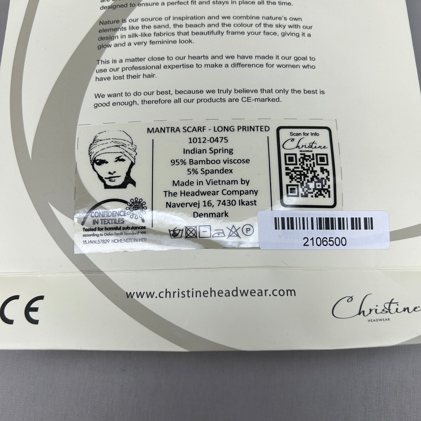 CHRISTINE HEADWEAR Mantra Scarf Long Printed Indian Spring 1012-0475 (New)