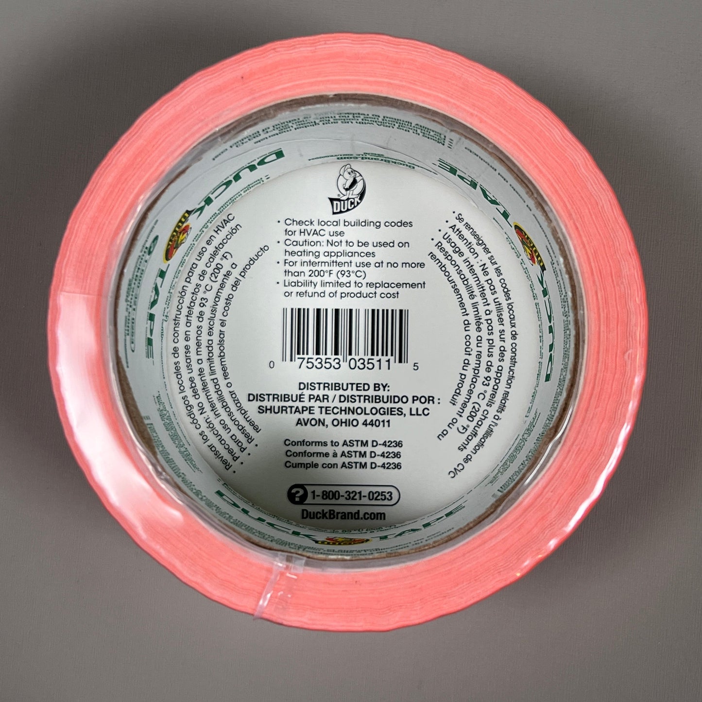 2-PK SHURTAPE DUCK TAPE Neon Orange 1.88 in x 15 yd 332481 (New)