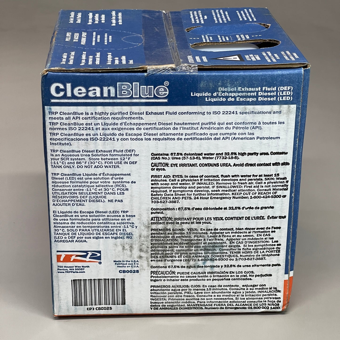 TRP CLEAN BLUE Diesel Exhaust Fluid 2.5 Gallon (New)