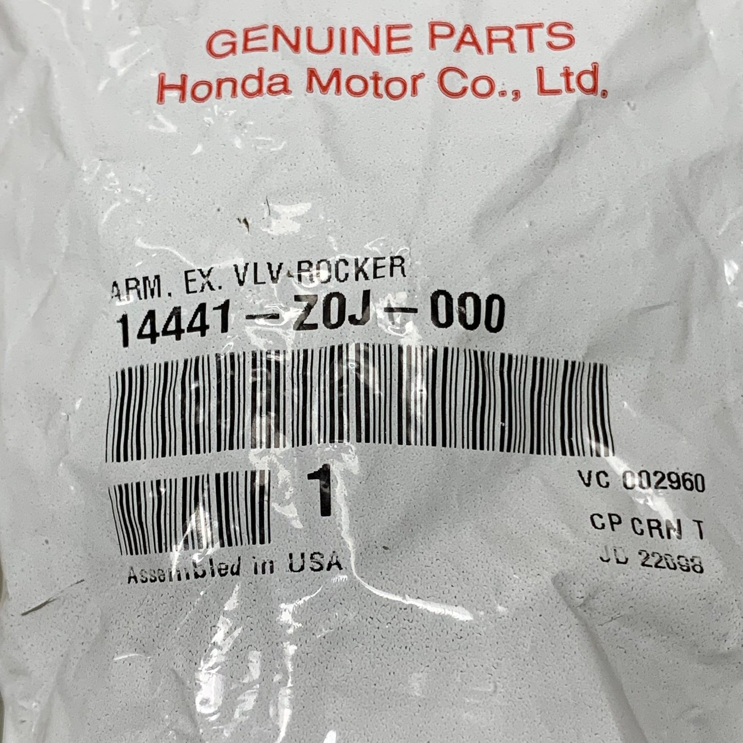 HONDA Exhaust Valve Rocker Arm 14441-Z0J-000 OEM (New)