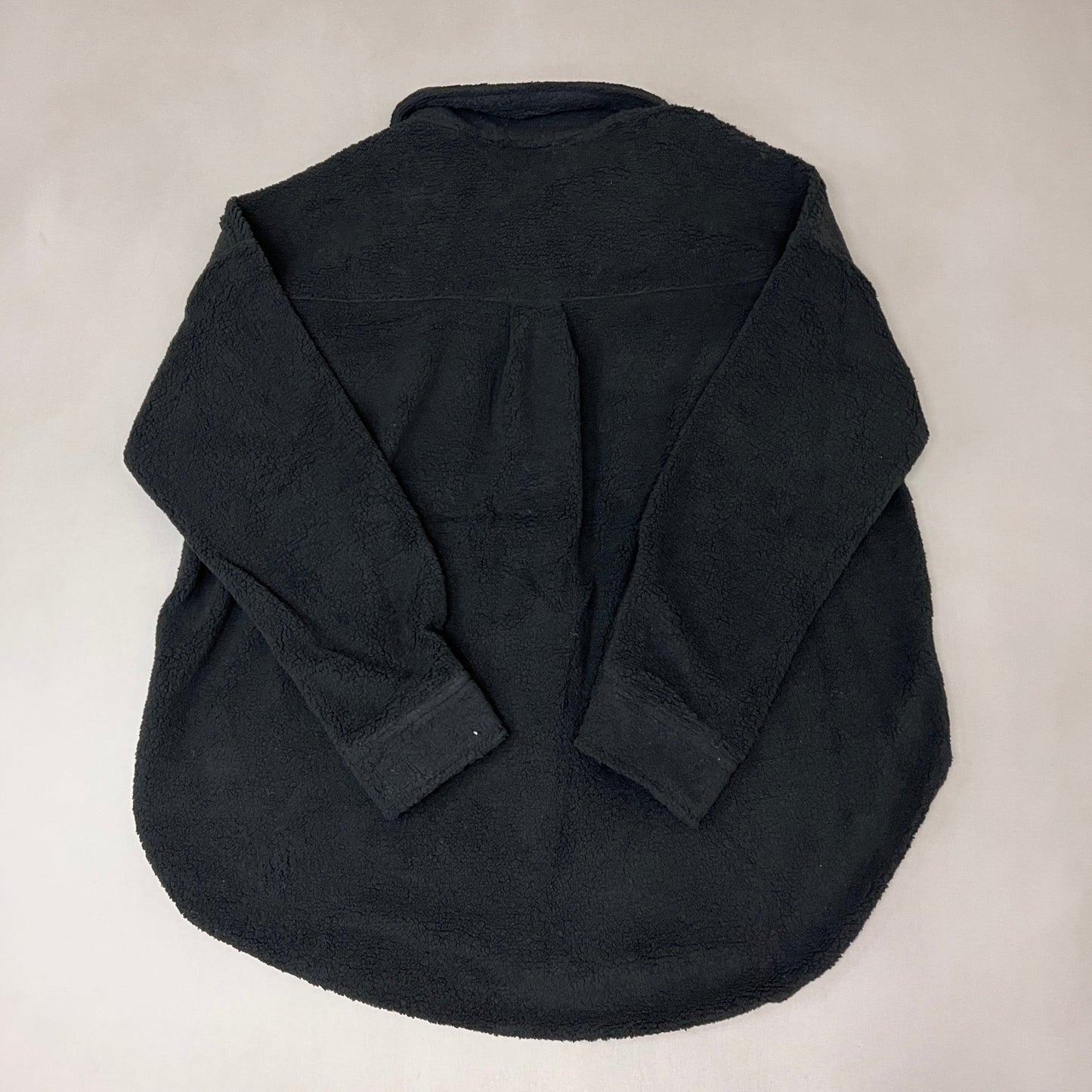 ZA@ PINK LILY Fleece Button-up Jacket Women's Sz L Black PL177 (New)