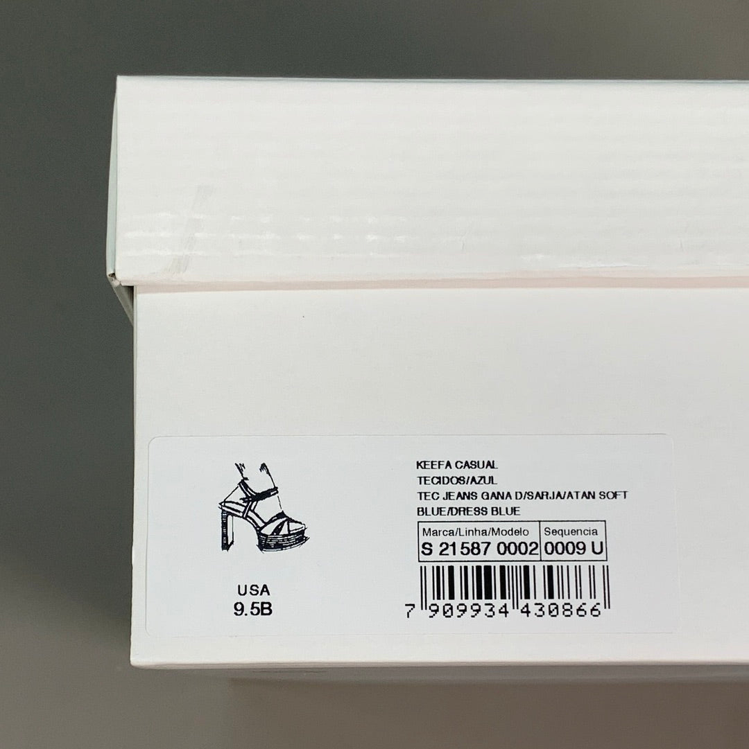 SCHUTZ Keefa Casual Denim Women's 4" Heeled Sandal Platform Blue Sz 9.5B (New)