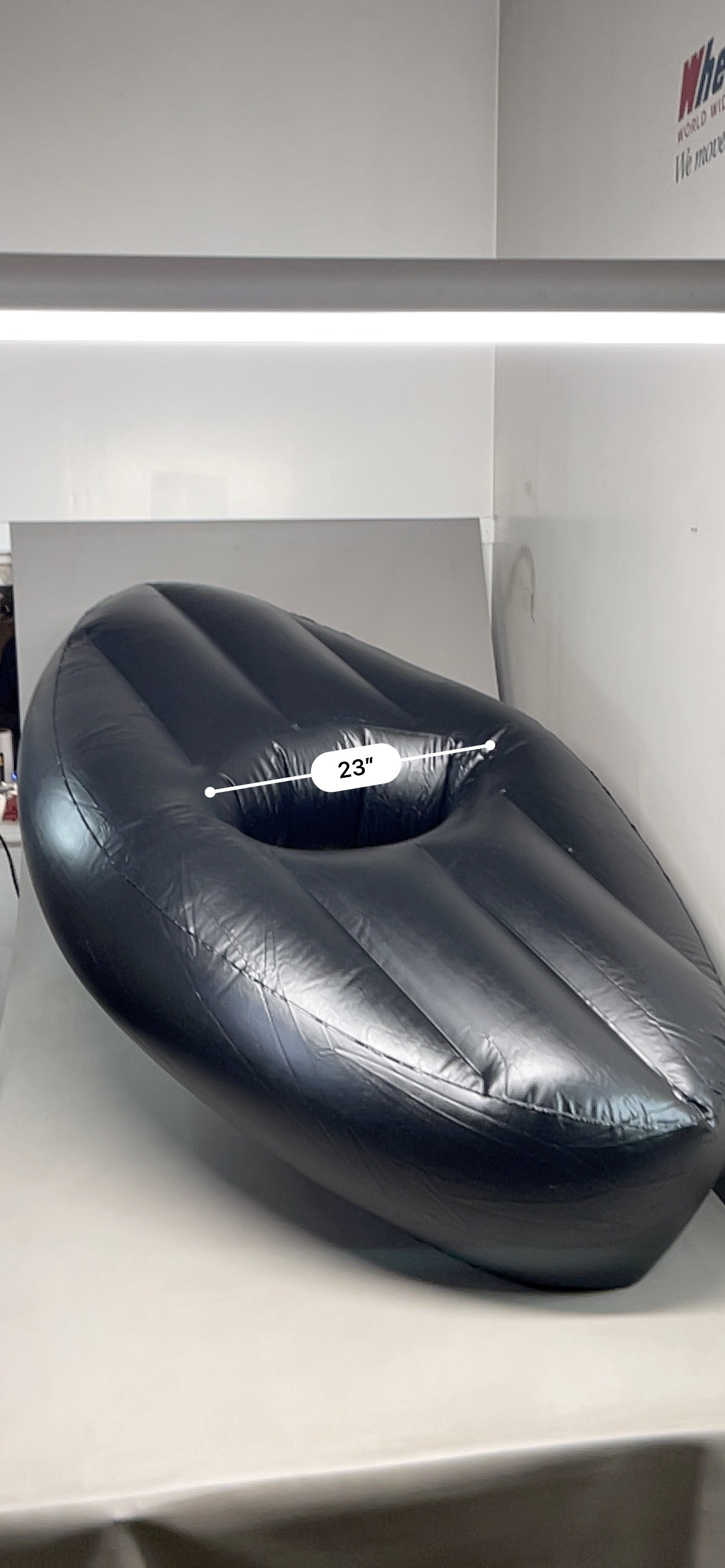 ZA@ BOOTY BEAN BAG BBL Big Inflatable Air Mattress Black 24" Oval With More Support (New)