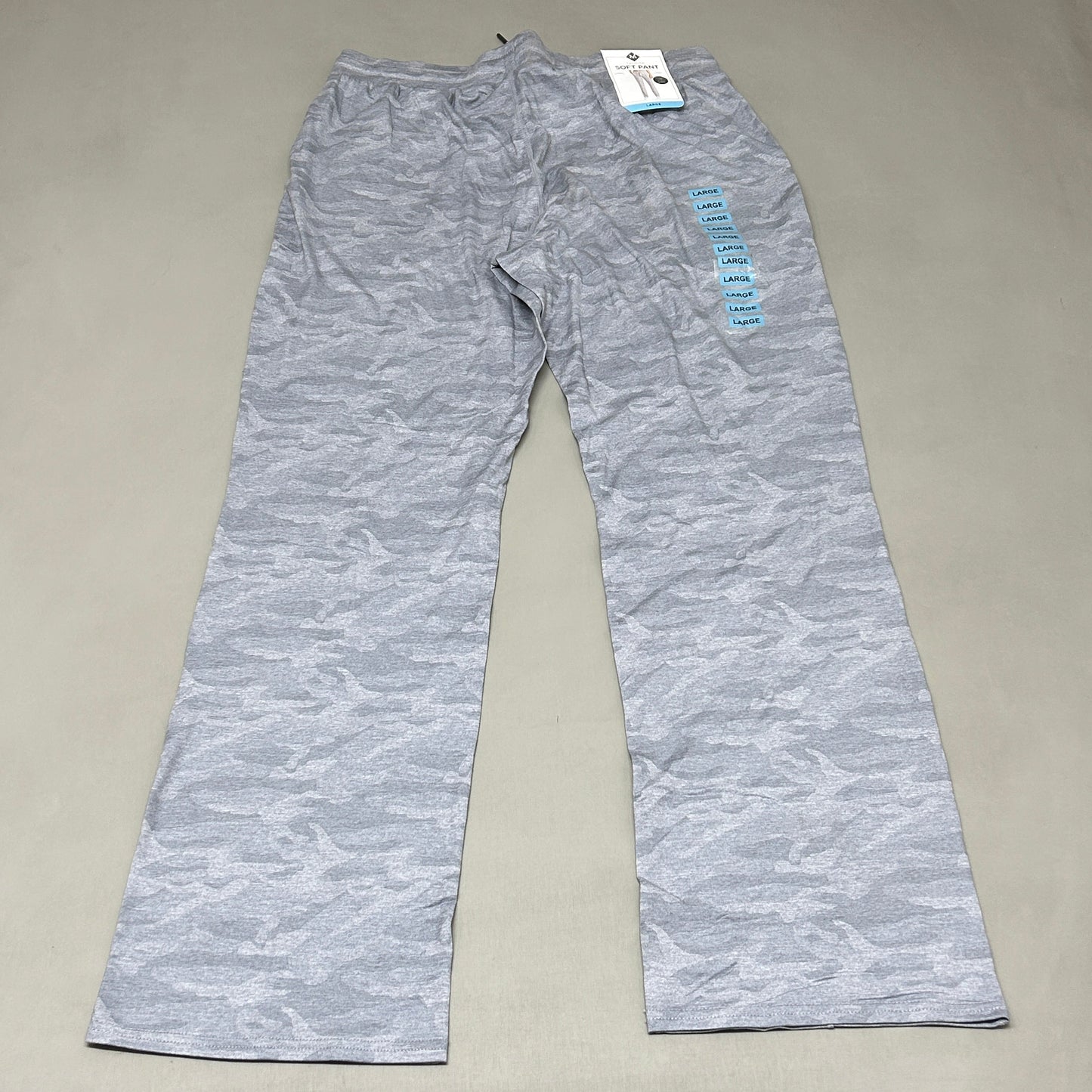 MEMBERS MARK Favorite Straight Leg Soft Pant Light Grey Camo Size Large (New)
