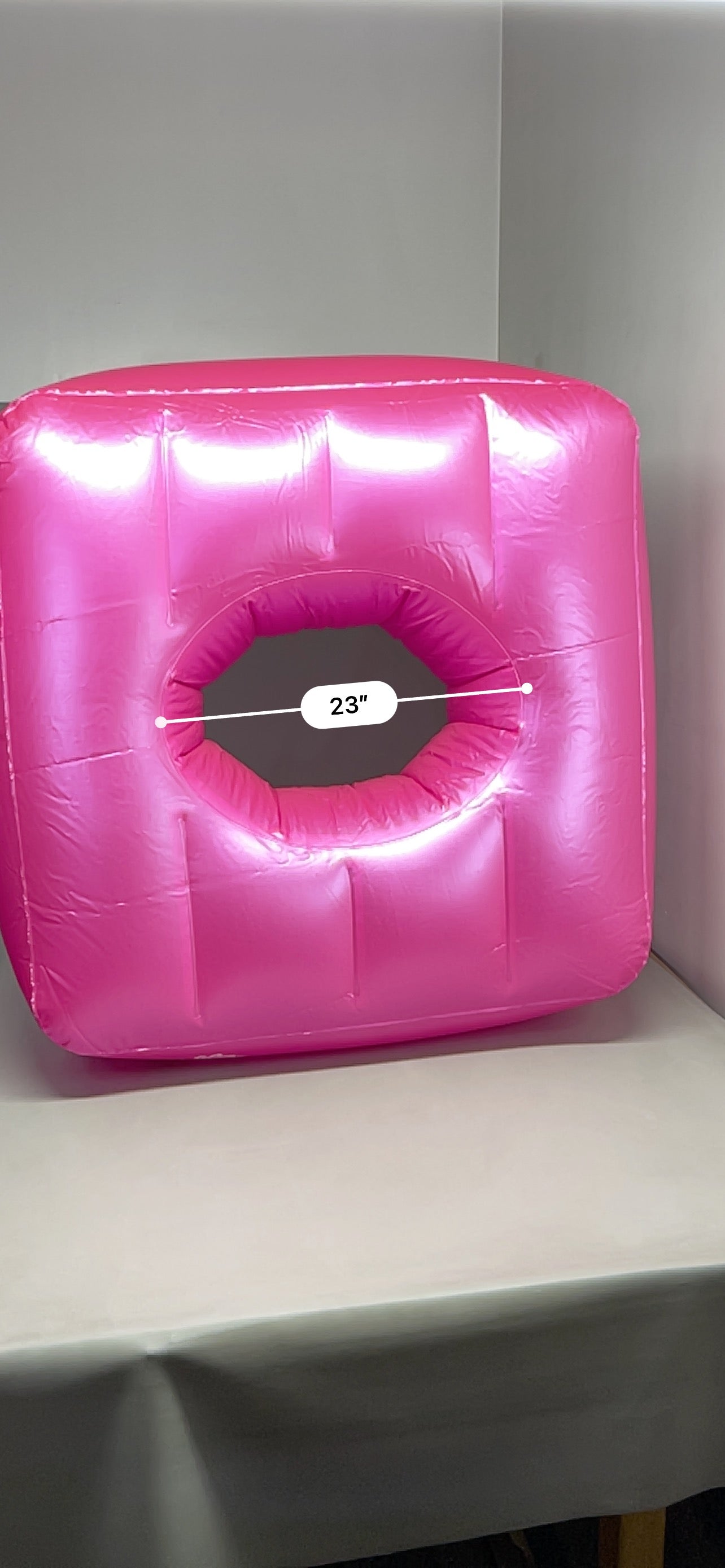 ZA@ BOOTY BEAN BAG BBL Small Inflatable Air Mattress Pink 22" Square (New)