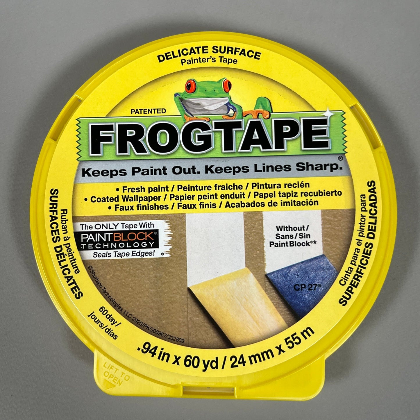 2-PK SHURTAPE FROGTAPE Multi-Surface Masking Tape Yellow 0.94 in x 60 yd 332809 (New)