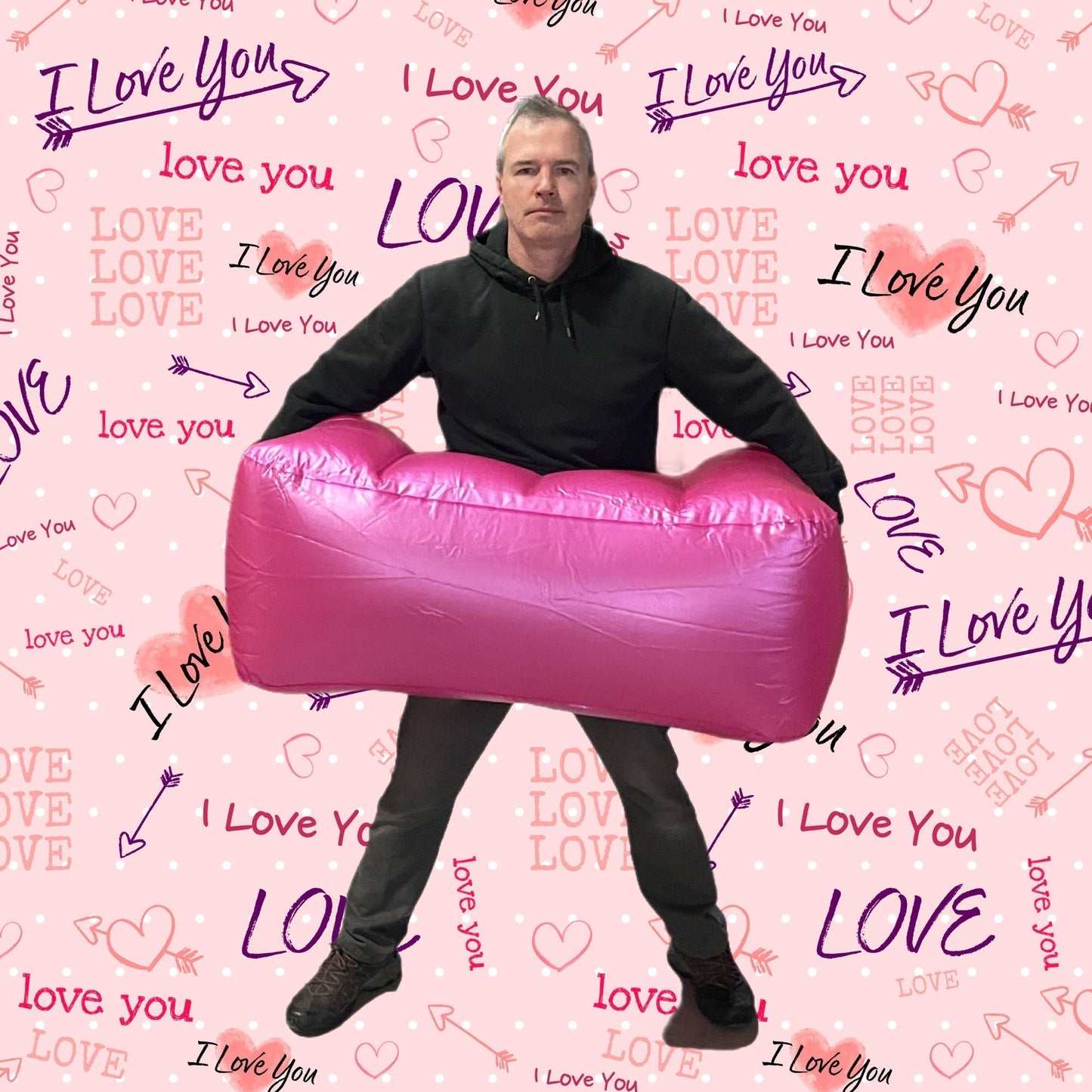 ZA@ BOOTY BEAN BAG BBL Small Inflatable Air Mattress Pink 22" Square (New)