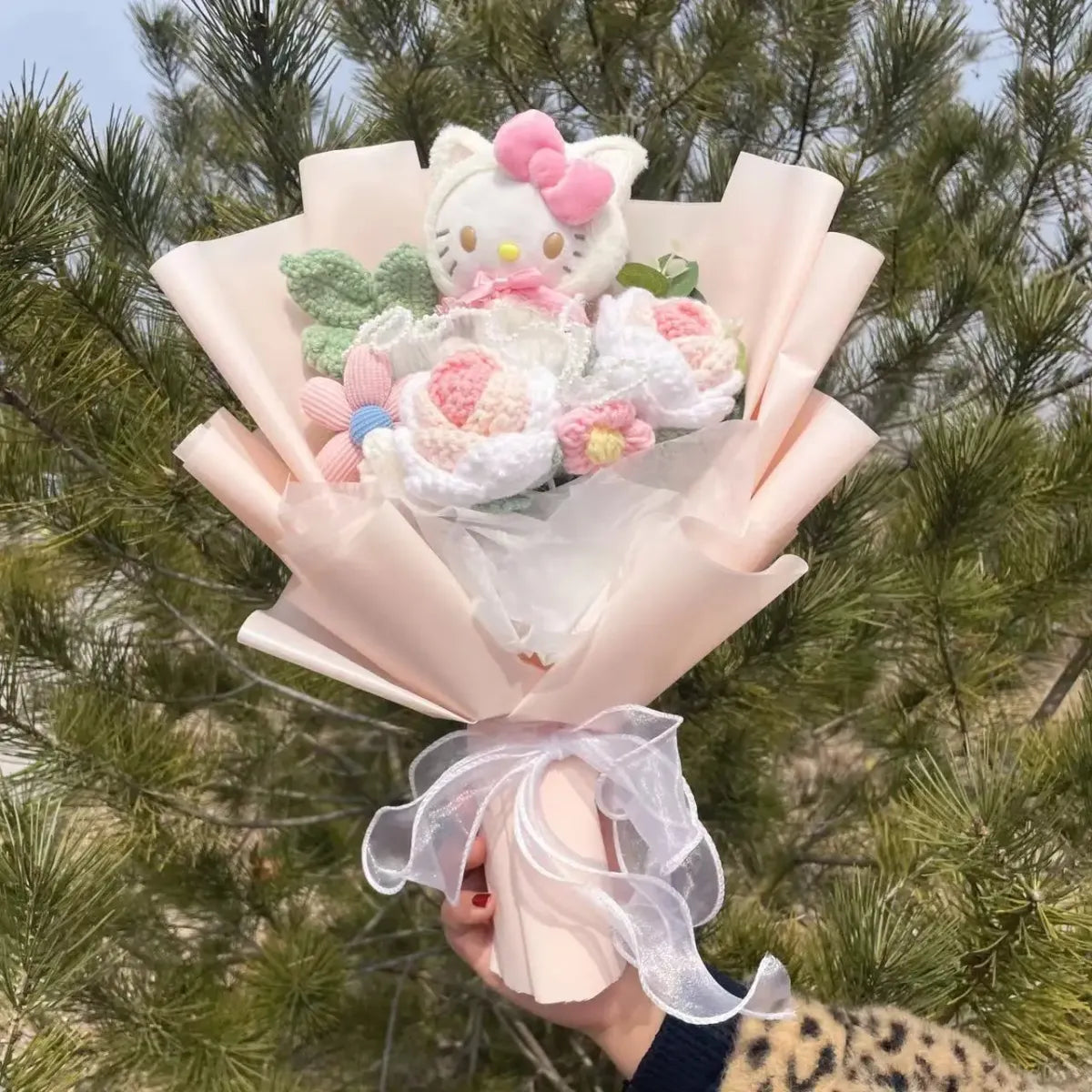 Kuromi Plush Flower Bouquet – Kawaii Handmade Gift for Valentine
