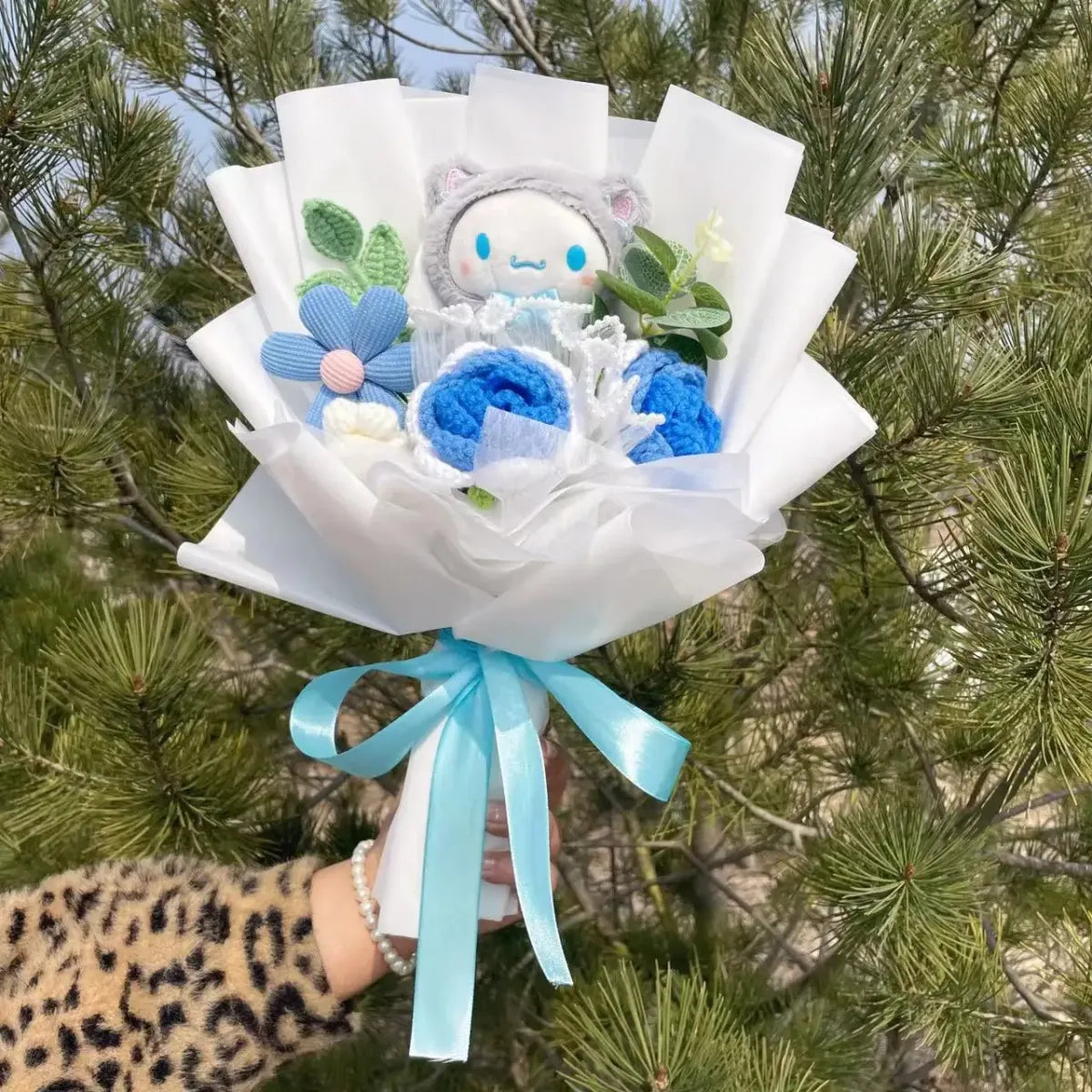 Kuromi Plush Flower Bouquet – Kawaii Handmade Gift for Valentine