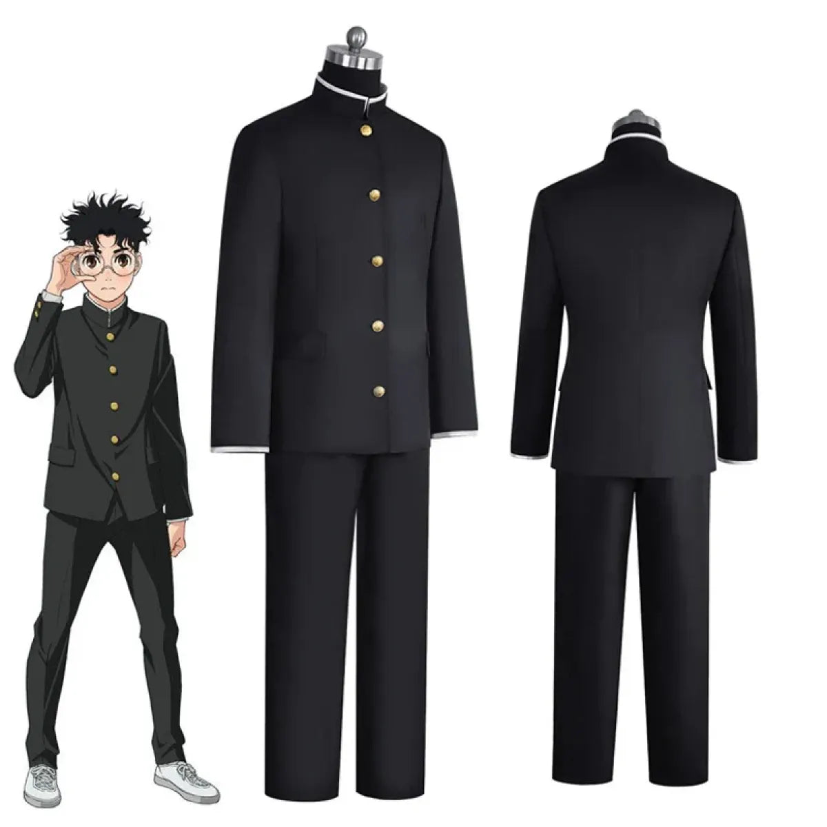 Okarun Cosplay Costume – Dandadan School Uniform with Glasses