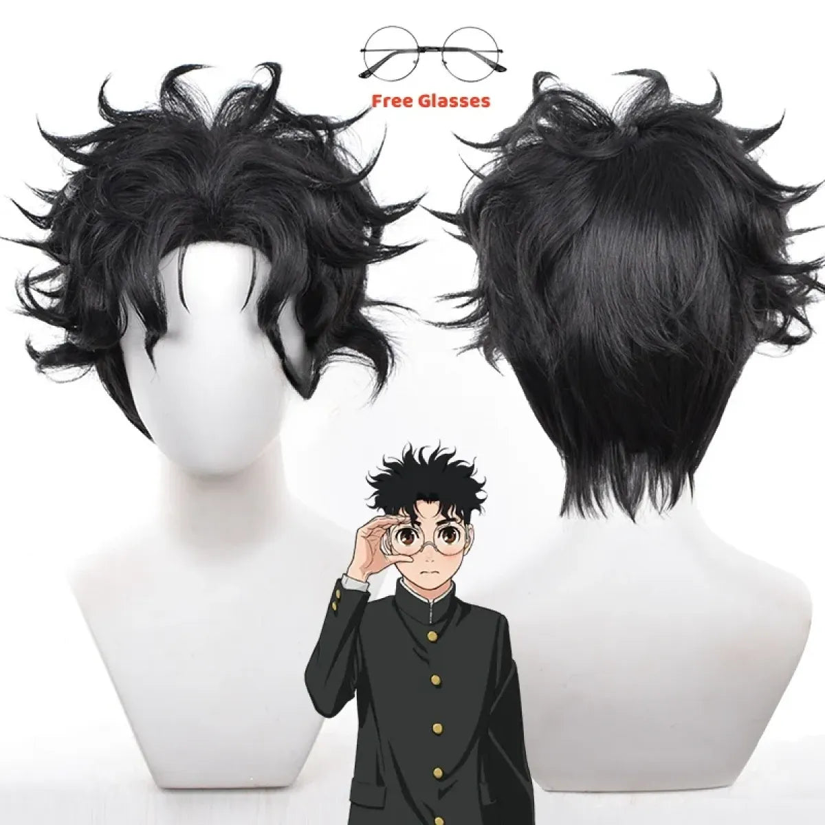 Okarun Cosplay Costume – Dandadan School Uniform with Glasses