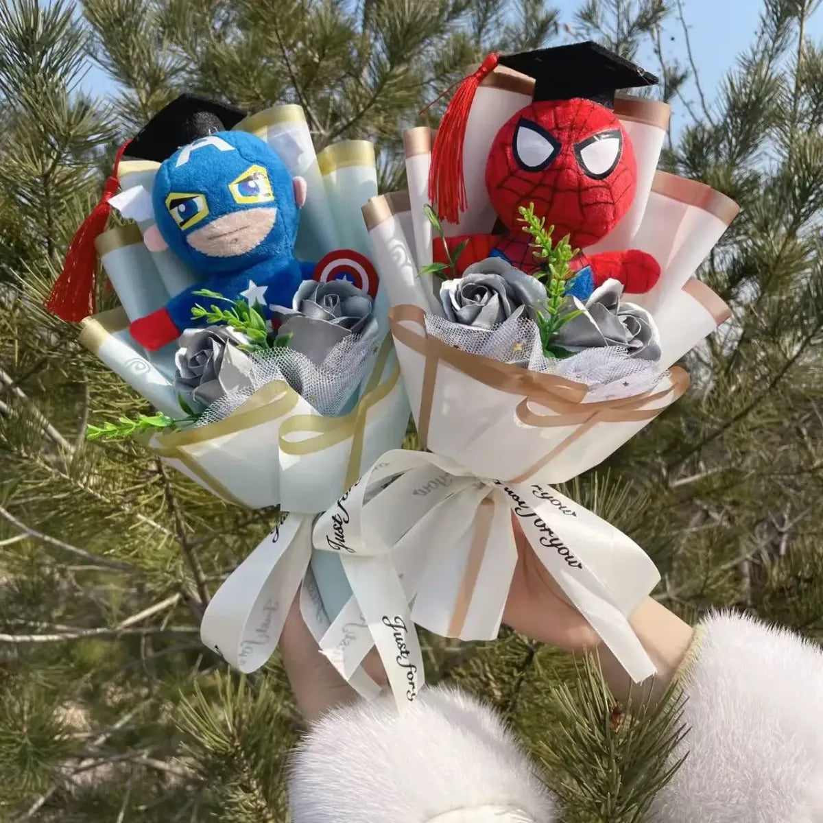 Superhero Plush Bouquet – Spider-Man & Captain America Gift Set