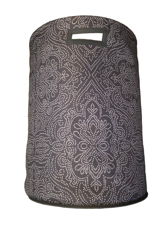 Baum-Essex Jumbo Round Fabric Laundry Hamper Size 18in D × 24in H
