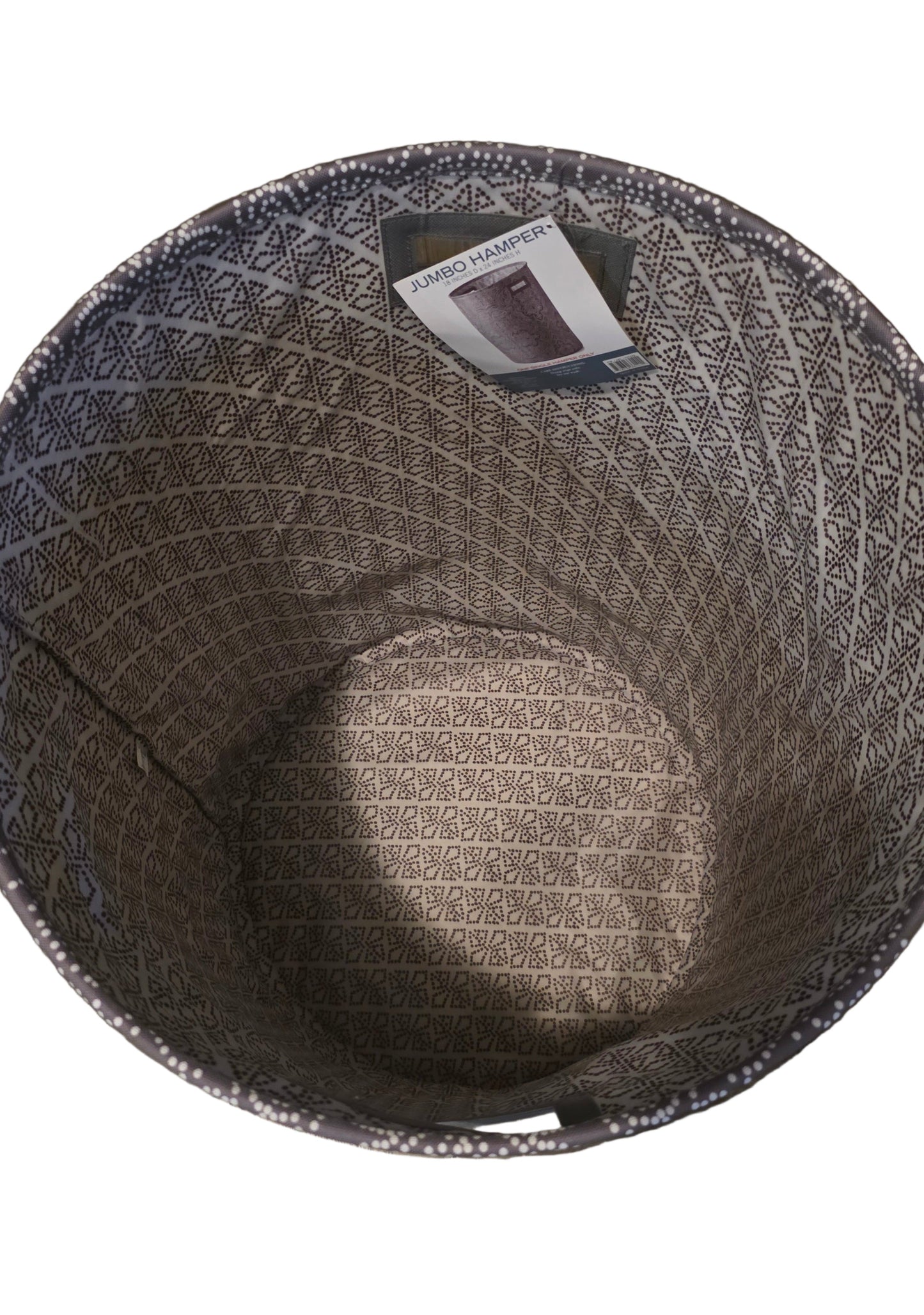 Baum-Essex Jumbo Round Fabric Laundry Hamper Size 18in D × 24in H