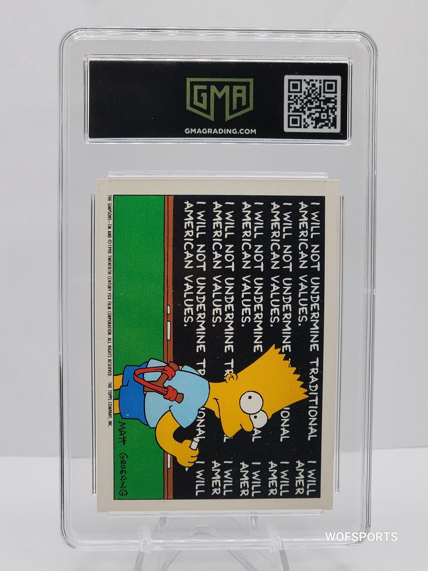 1990 Topps the Simpsons Cowabunga Mani Stickers #18GMA Gem MT 10
