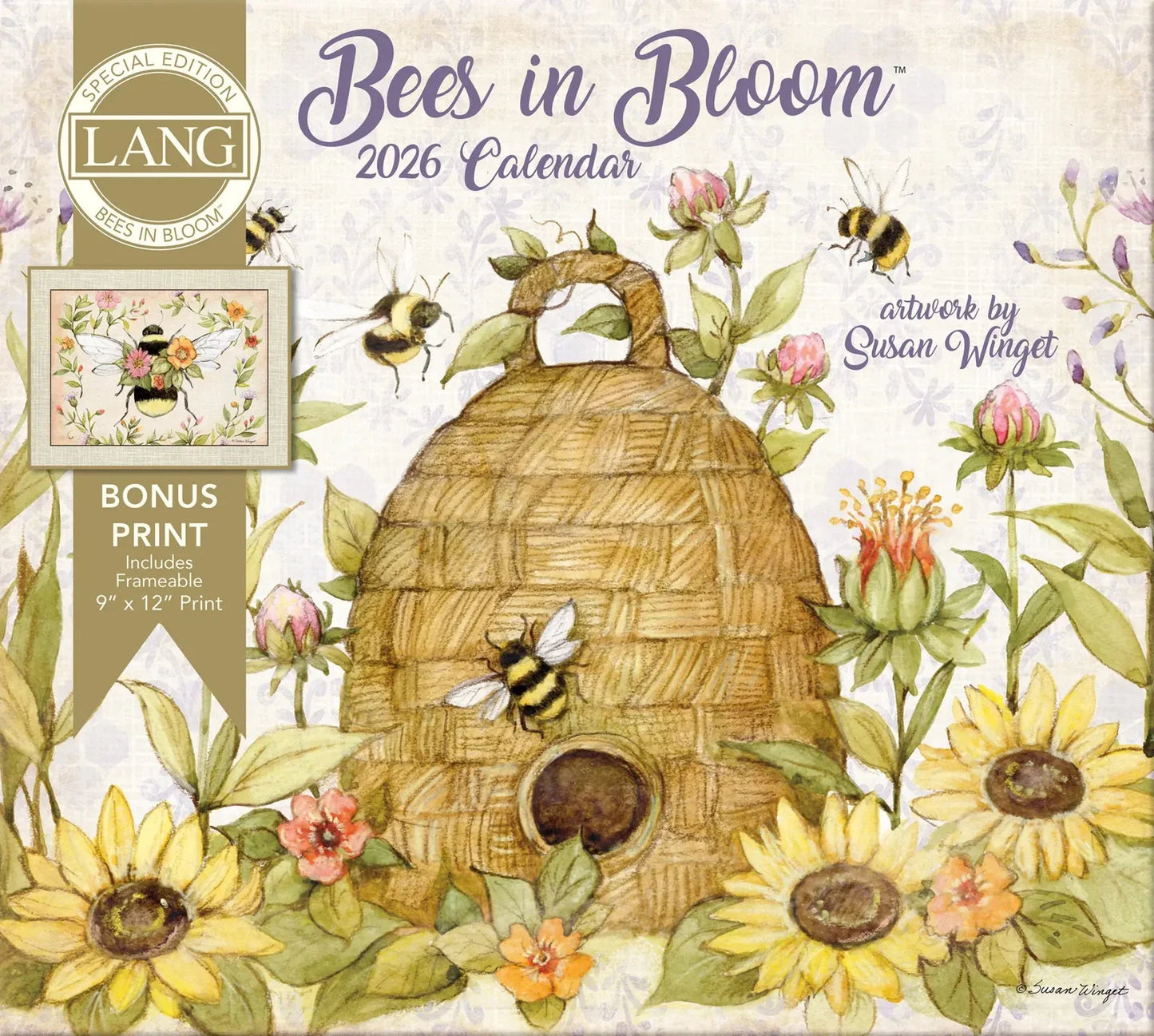 Bees in Bloom 2026 Wall Calendar with Bonus Print