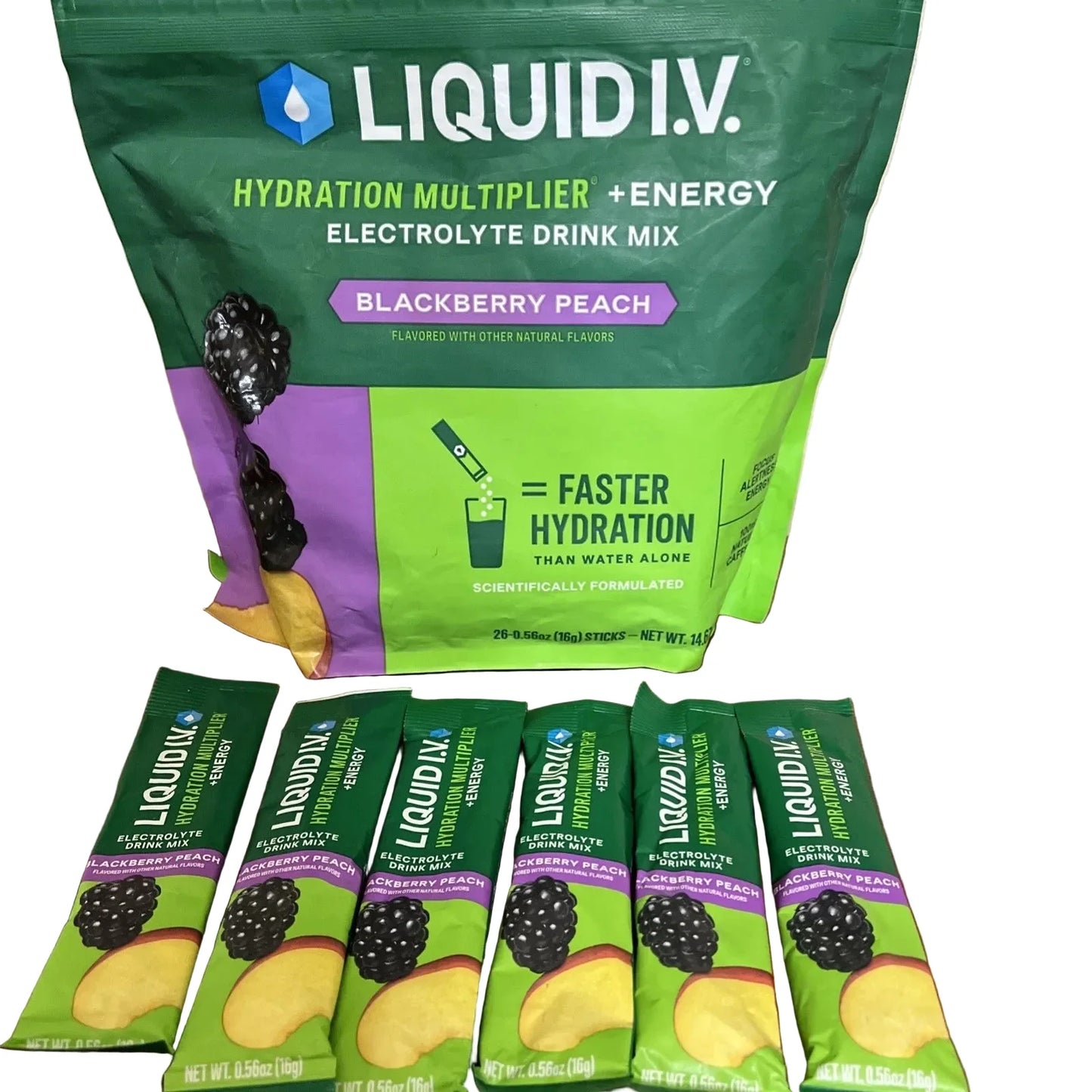 Liquid I.V Electrolyte Drink Mix Hydration Blackberry Peach 26ct x 16g