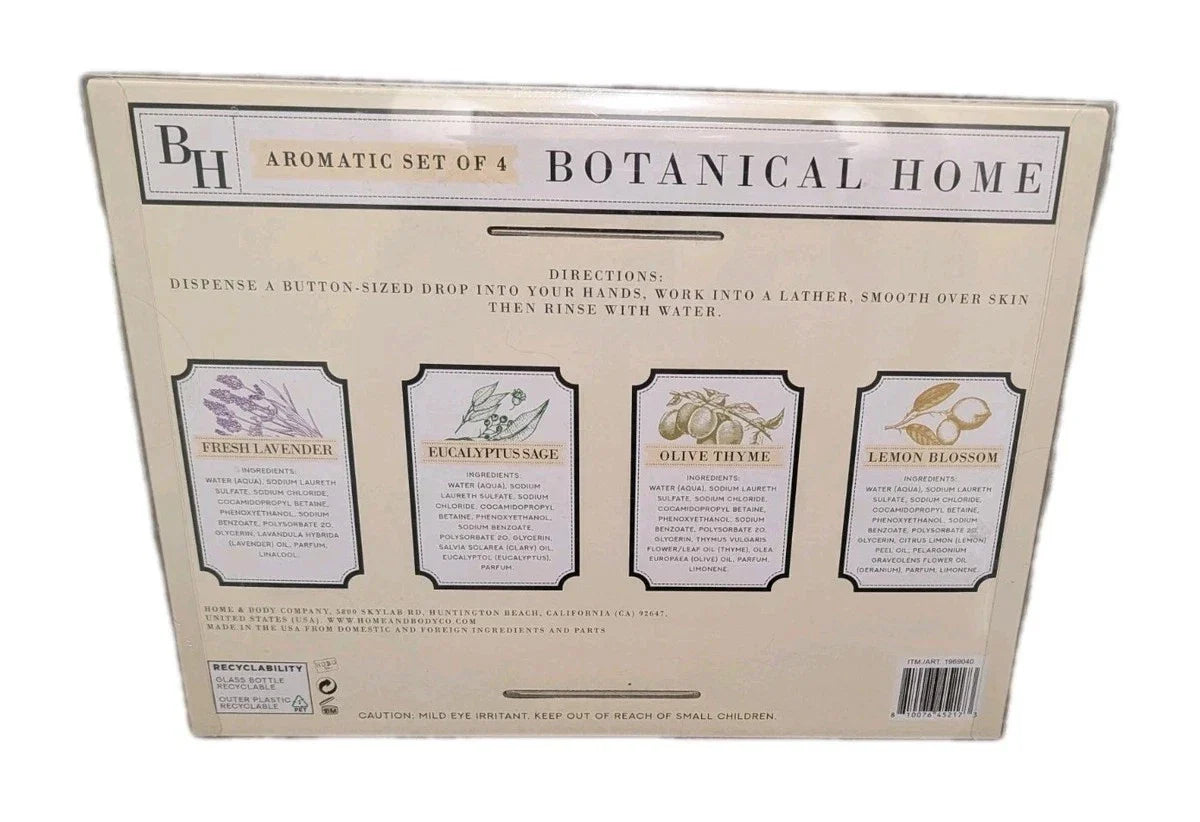 Botanical Home Hand Soap Collection Aromatic Set Of 4 (19.5 Fl Oz Each)
