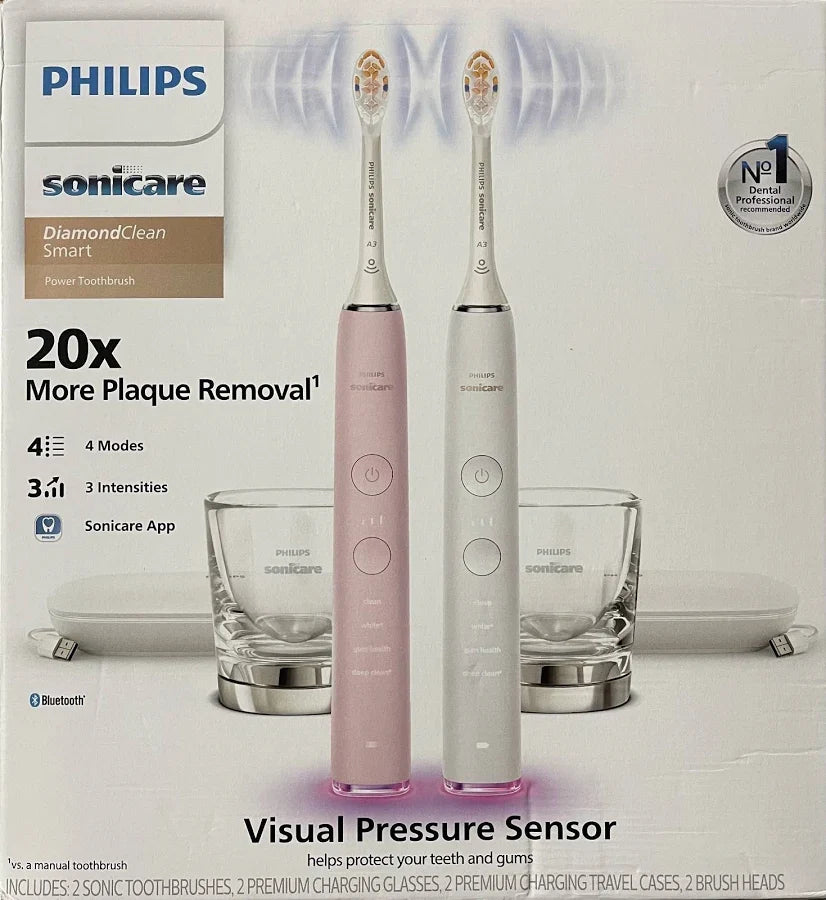 Philips Sonicare DiamondClean Smart Electric Rechargeable Toothbrush, 2-pack