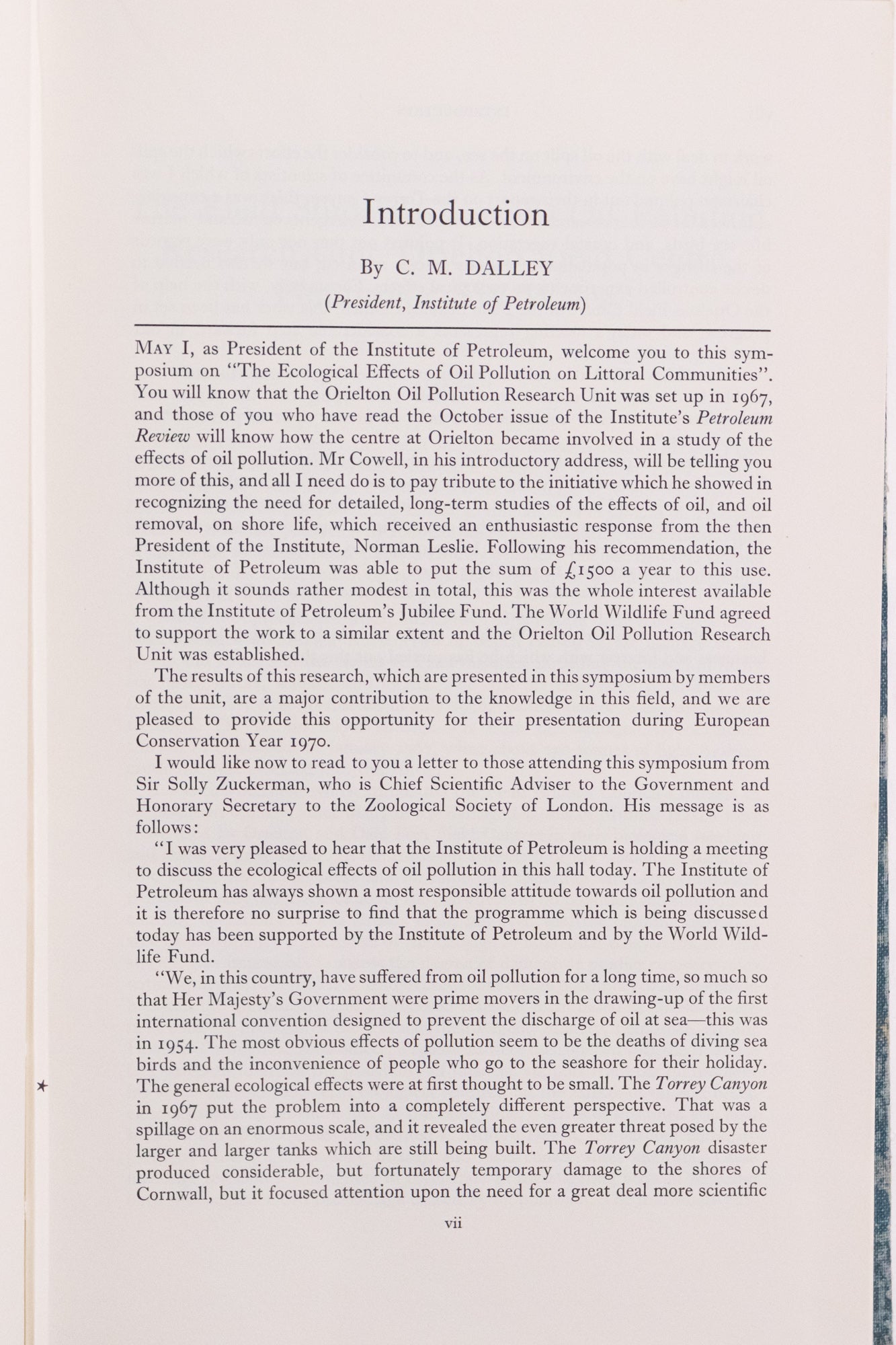 The Ecological Effects of Oil Pollution on Littoral Communities