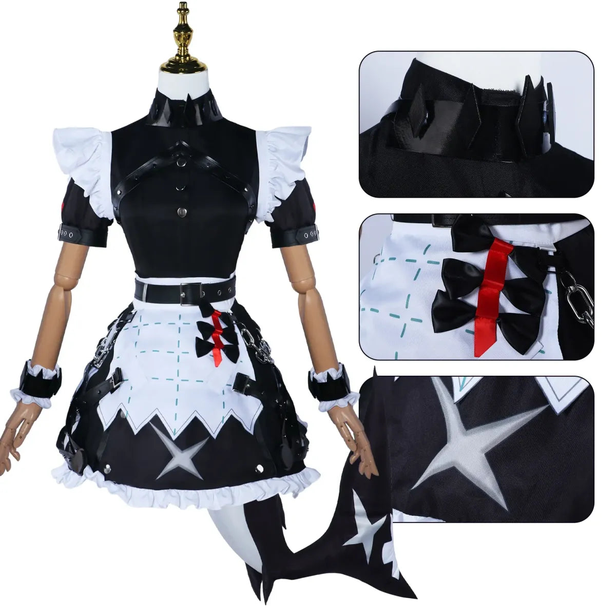 Ellen Joe Cosplay Costume – Zenless Zone Zero Maid Dress with Wig